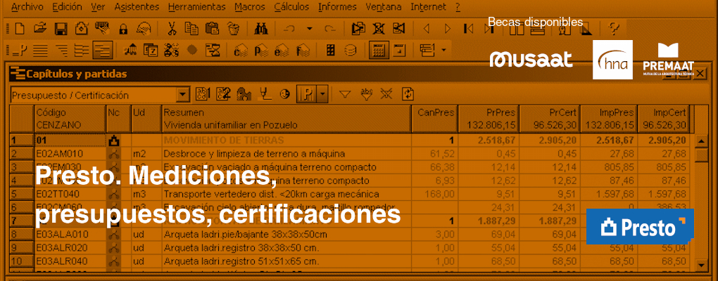 Curso. Presto. Mediciones, presupuestos, certificaciones